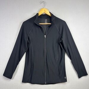 Ge Athletico Black Full Zip Athletic Jacket Long Sleeve Activewear Size L